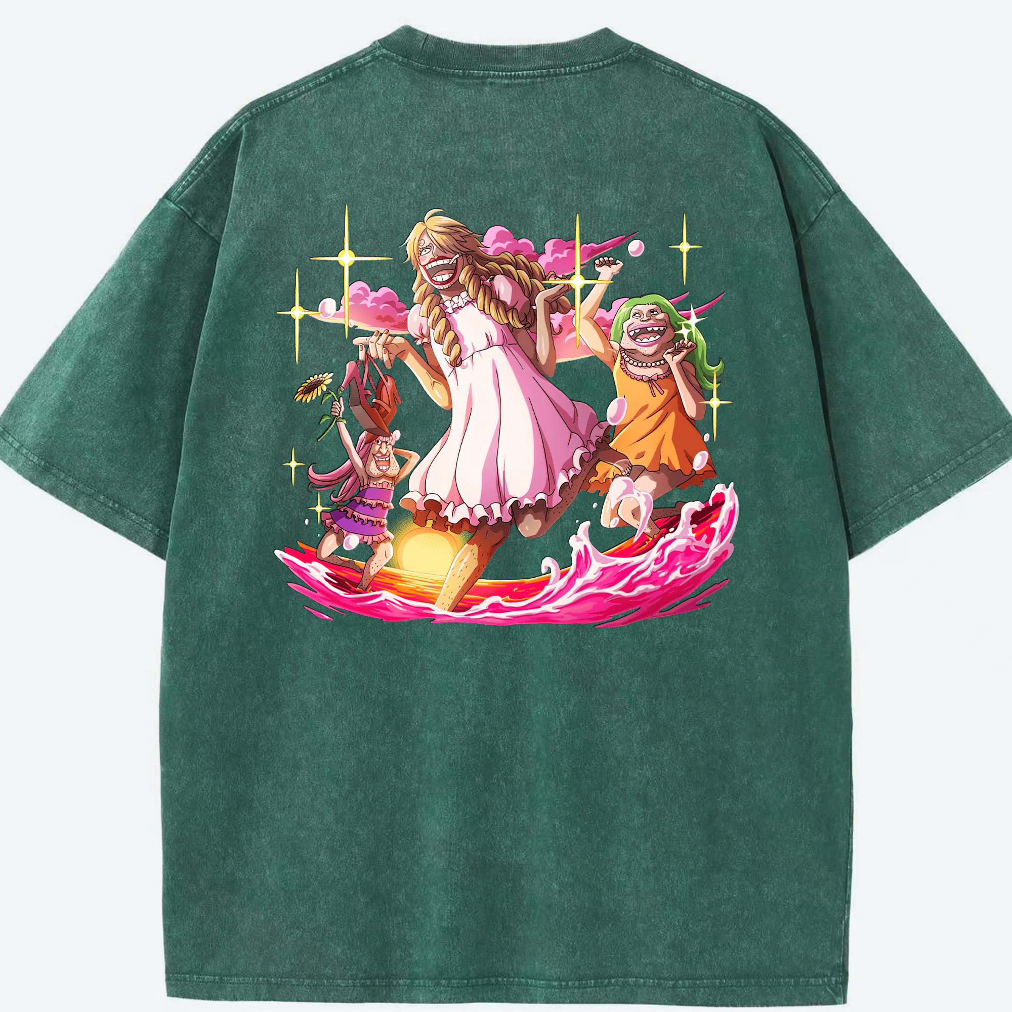 ワンピース サンジ ONE PIECE Sanji 綿100% ヴィンテージ風 半袖Tシャツ（背面プリント）
